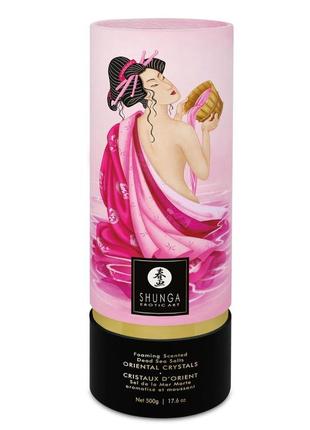 Сіль для ванни shunga oriental crystals bath salts — aphrodisia (500 г), сіль мертвого моря