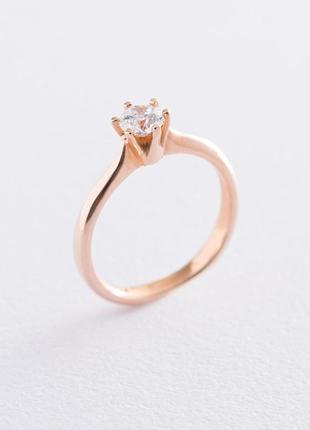 Золотое помолвочное кольцо (цирконий swarovski) 
к06227