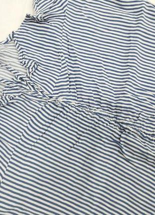Кофта біла блакитна смужка топ блуза з зав'язками h&m4 фото