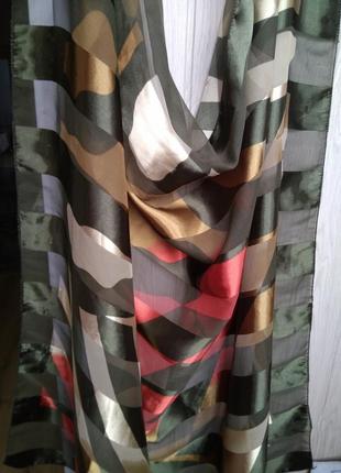 Эффектный двухсторонний платок шарф в полупрозрачную полоску модный принт2 фото