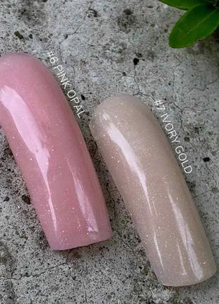 Акригель, полигель цвет нежно розовый milk pink crooz polygel 05, 30 мл8 фото