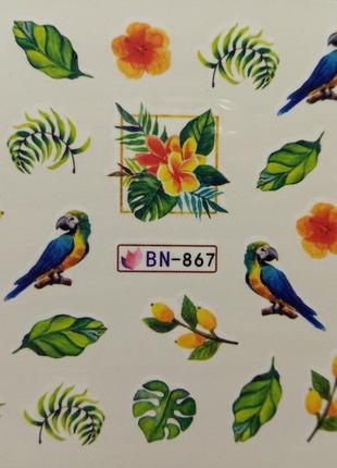 Слайдер-дизайн для ногтей (водные наклейки на ногти) bn-867