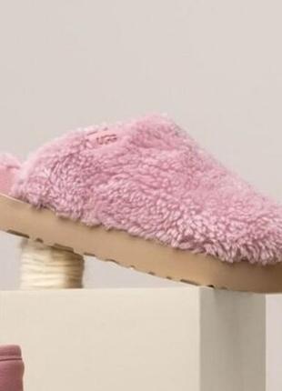 Тапочки ugg fuzz sugar slides shell pink