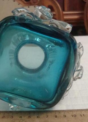 Антикварная ваза цветное стекло бирюза ссср 1930 годов