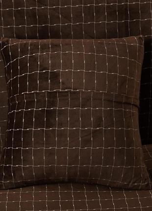 Чехол на подушку 45х45, декоративные наволочки на диванные подушки микрофибра homytex коричневый1 фото