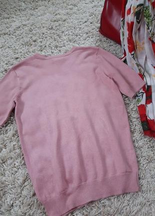 Базовый свитер/гольф с коротким рукавом  в нежно розовом цвете/вискоза, h&m,  p. xs-m7 фото