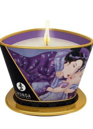 Масажна свічка ароматична для масажу, в склянці, з афродизіаками shunga massage exotic fruits 170 мл