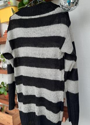 Подовжений светр у смужку colins4 фото