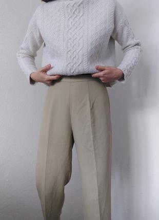 Бежеві штани брюки з стрілками брюки беж класичні штани з стрілками прямі штани вінтажні брюки класика1 фото