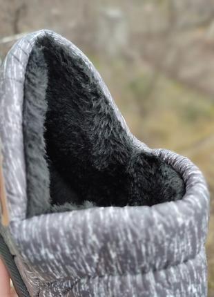 Міні дутики автоледі уггі теплі сліпони мокасини кросівки сірі з хутром