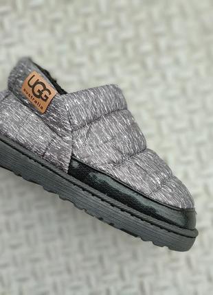 Міні дутики автоледі уггі теплі сліпони мокасини кросівки сірі з хутром