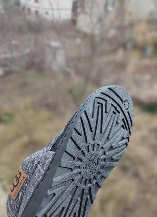 Міні дутики автоледі уггі теплі сліпони мокасини кросівки сірі з хутром