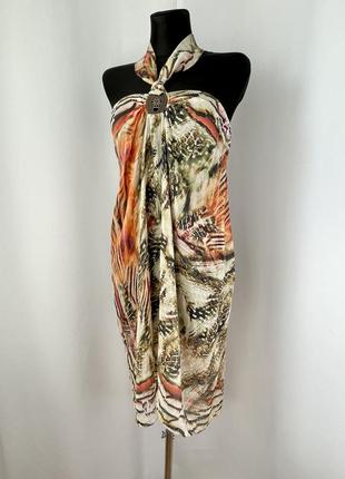 Maryan mehlhorn шелковое платье пляжная накидка шелк шёлк с пряжкой2 фото
