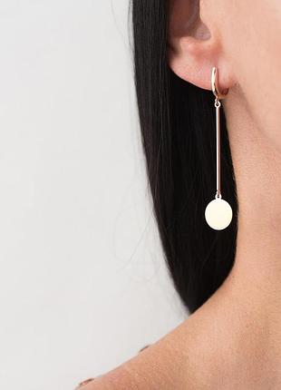 Серьги "монетки" из красного золота с06354