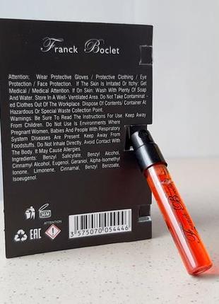 Franck boclet cocainе💥оригинал миниатюра пробник mini vial spray 2 мл книжка4 фото