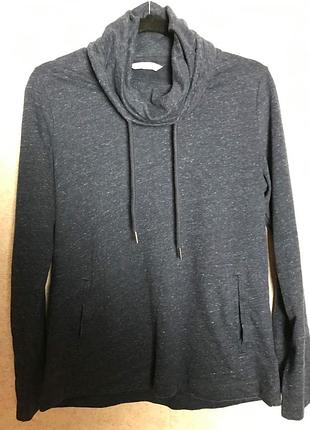Классная кофта свитшот с карманами и воротом хомутом m&s