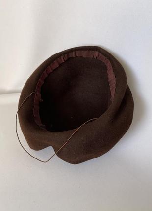 Карнавальная фетровая шляпа коричневая шляпка с разделёнными полями5 фото
