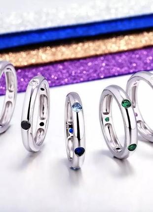 Стильное серебряное кольцо sunlight с натуральной черной шпинелью и фианитами5 фото
