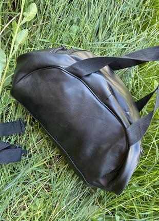 Сумка спортивная эко кожа черная ручная кладь3 фото