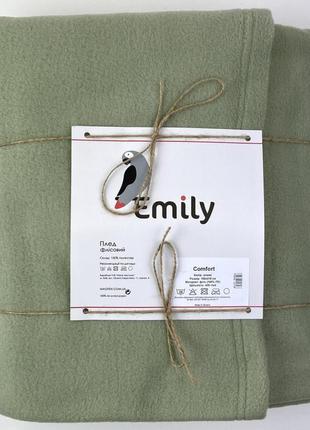 Плед флісовий comfort тм emily оливковий 150х210 см4 фото