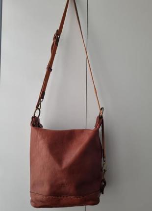 Кожаная сумка ведро, сумка италия, кожаная сумка кросбоди, сумка через плечо1 фото