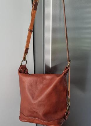Кожаная сумка ведро, сумка италия, кожаная сумка кросбоди, сумка через плечо3 фото