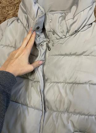 Длинное зимнее серое пальто ( куртка пуховик )3 фото