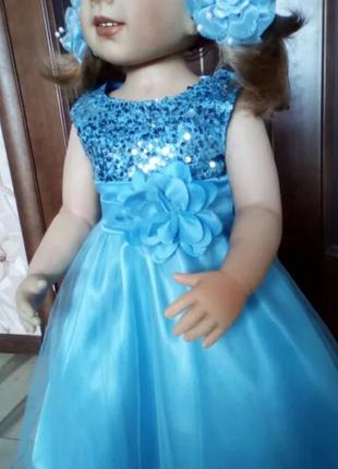 Детское нарядное пышное платье для девочки с пайетками "алиса"3 фото