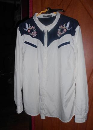 Блуза, рубашка с вышивкой размер  54,56р