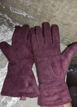 Замшеві рукавички на флісі2 фото