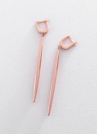 Висячие серьги из красного золота с06341