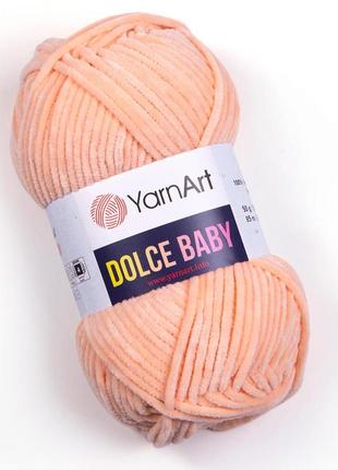 Пряжа yarnart dolce baby 773 бежевая ярнарт дольче беби плюшевая1 фото