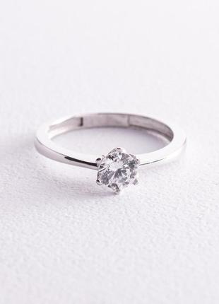 Помолвочное кольцо в белом золоте (фианит) 
к07097