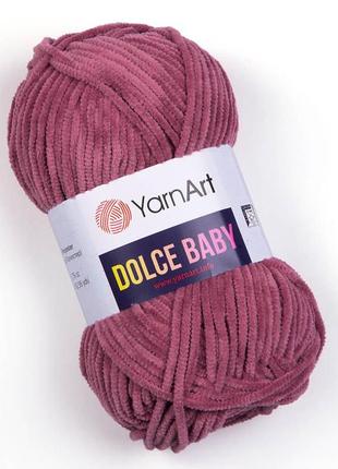 Пряжа yarnart dolce baby 751 суха троянда ярнарт дольче бебі плюшева