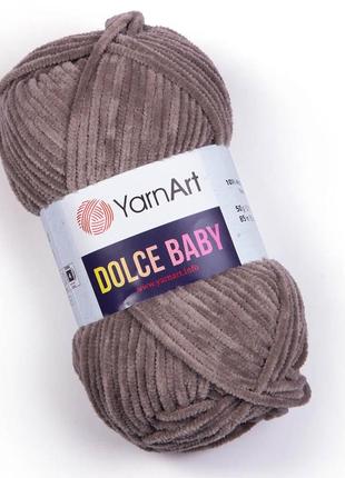 Пряжа yarnart dolce baby 754 кофе с молоком ярнарт дольче беби плюшевая1 фото