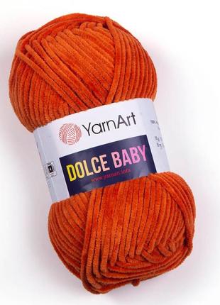 Пряжа yarnart dolce baby 778 теракота ярнарт дольче бебі плюшева