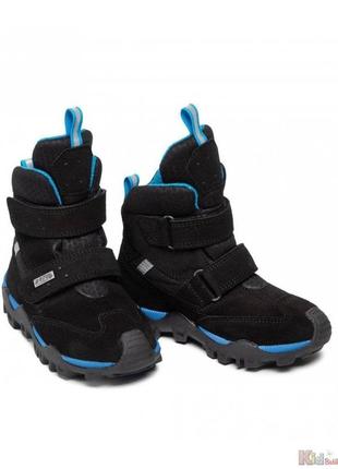 Ботинки утепленные brttex черные со вставками для мальчика (27 размер)  bartek 59036077070804 фото