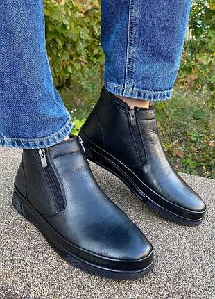 Модные мужские удобные ботинки на меху, размер от 40 до 46