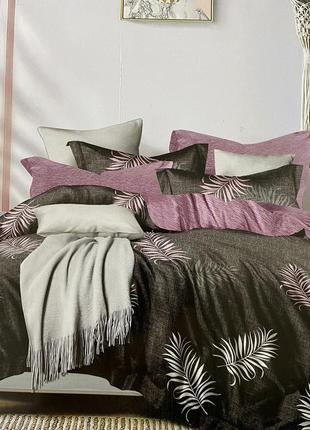 Полуторний комплект постільної білизни із простирадлом на гумці 150*220см. постільна білизна з фланелі