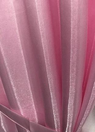 Комплект штор монорей с подхватами 150х270 з тюлем кристалон 400х270 цвет розовый3 фото