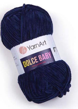 Пряжа yarnart dolce baby 756 синий ярнарт дольче беби плюшевая