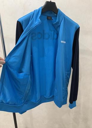Олімпійка adidas спортивна синя чоловіча кофта6 фото