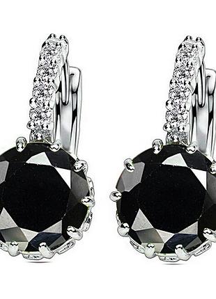 Серьги капельки ювелирная бижутерия посеребрение 1411-г