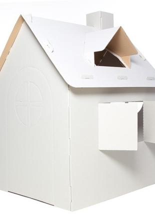 Детский домик из картона, картонный дом для игр и рисования, раскраска.7 фото
