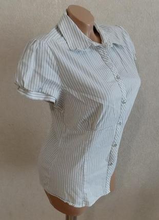 Блузка рубашка на пуговицах в полоску фирменная wefashion размер 44-46