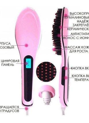 Расческа выпрямитель для волос fast hair straightener hqt 9062 фото