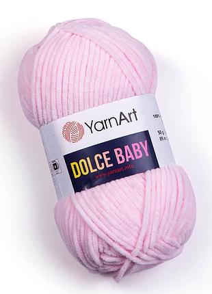 Пряжа yarnart dolce baby 781 светло-розовая ярнарт дольче беби плюшевая1 фото