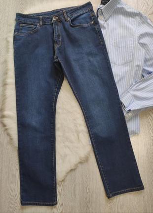 Синие плотные мужские джинсы прямые не скинни трубы стрейч батал большого размера3 фото