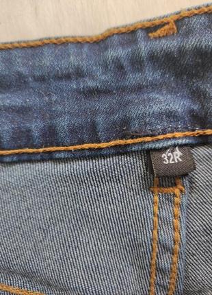 Синие плотные мужские джинсы прямые не скинни трубы стрейч батал большого размера8 фото
