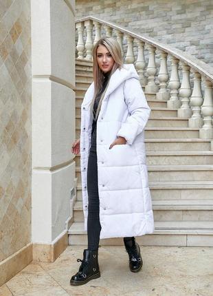 Aiza❄️⛄пуховик⛄❄️теплий пальто кокон ковдра куртка зимова жіноча а521 чорний білий зелений  яскраво синій2 фото